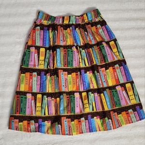 Modcloth Skirt Literary Flirt Library Book
